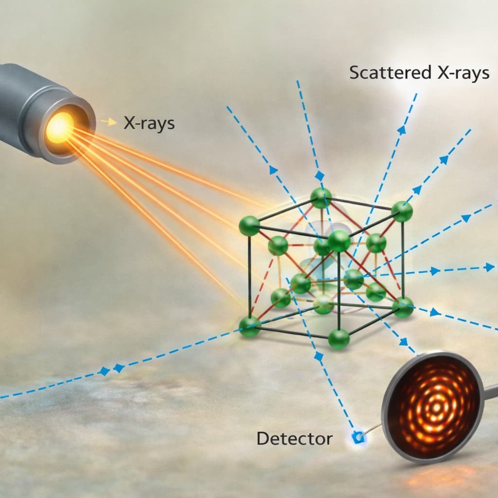 X-ray diffraction being used to investigate crystal structures