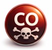 Carbon monoxide warning icon.