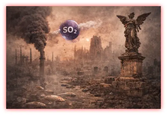 Sulfur dioxide pollution from combustion contributing to acid rain
