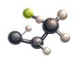 Molecular model representing unburnt hydrocarbons.