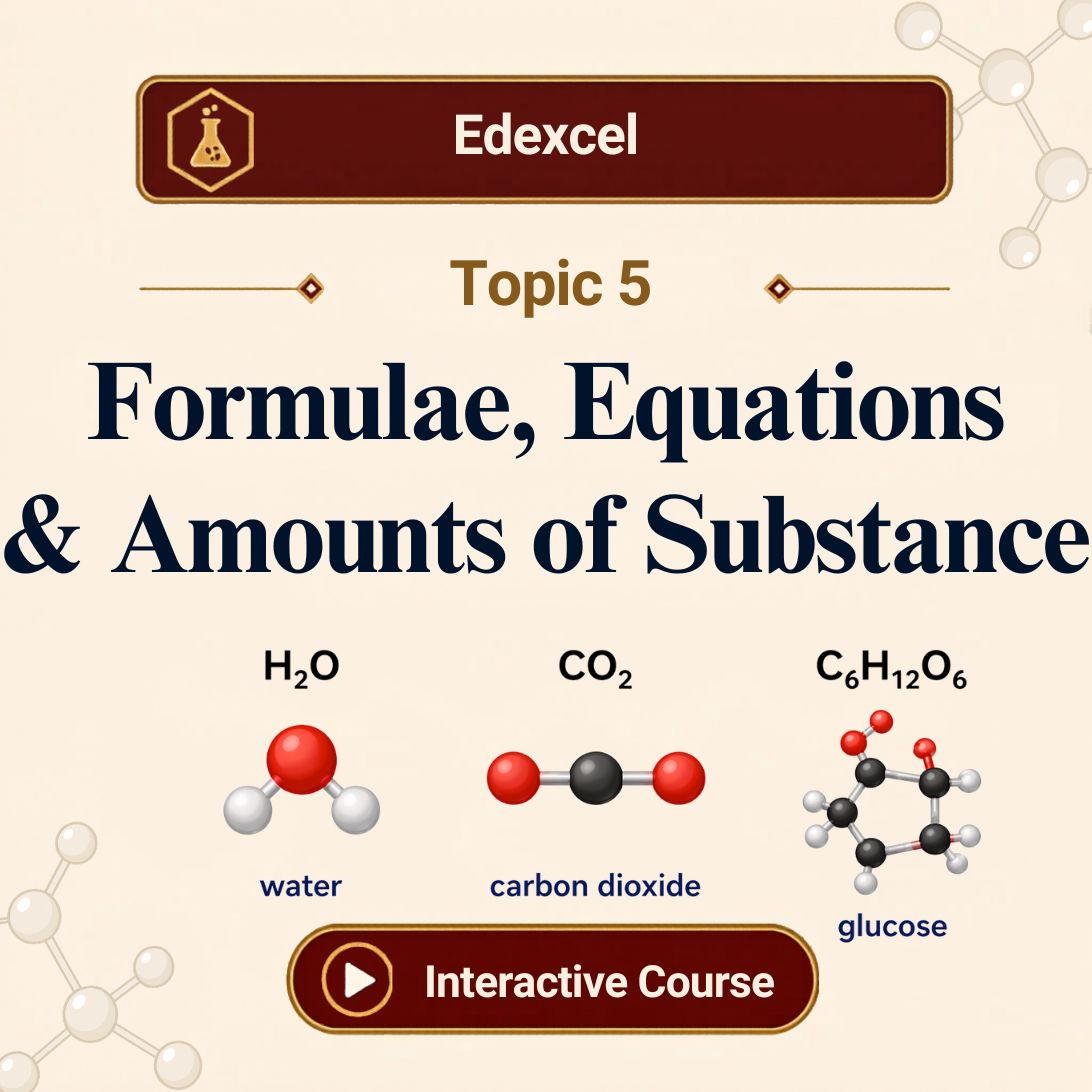 Edexcel A Level Chemistry Topic 5 Formulae Equations and Amounts of Substance course banner
