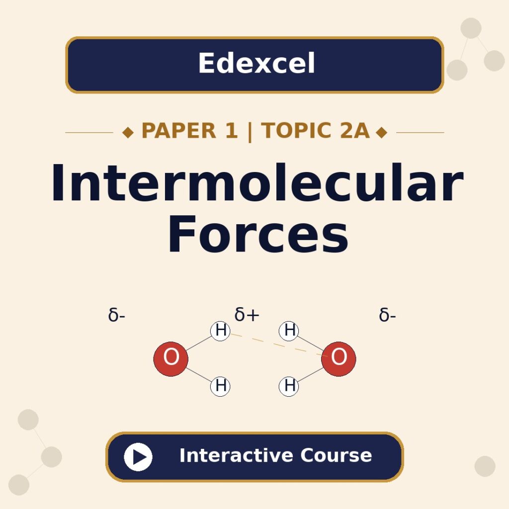 Edexcel A Level Chemistry Topic 2A Intermolecular Forces interactive course banner