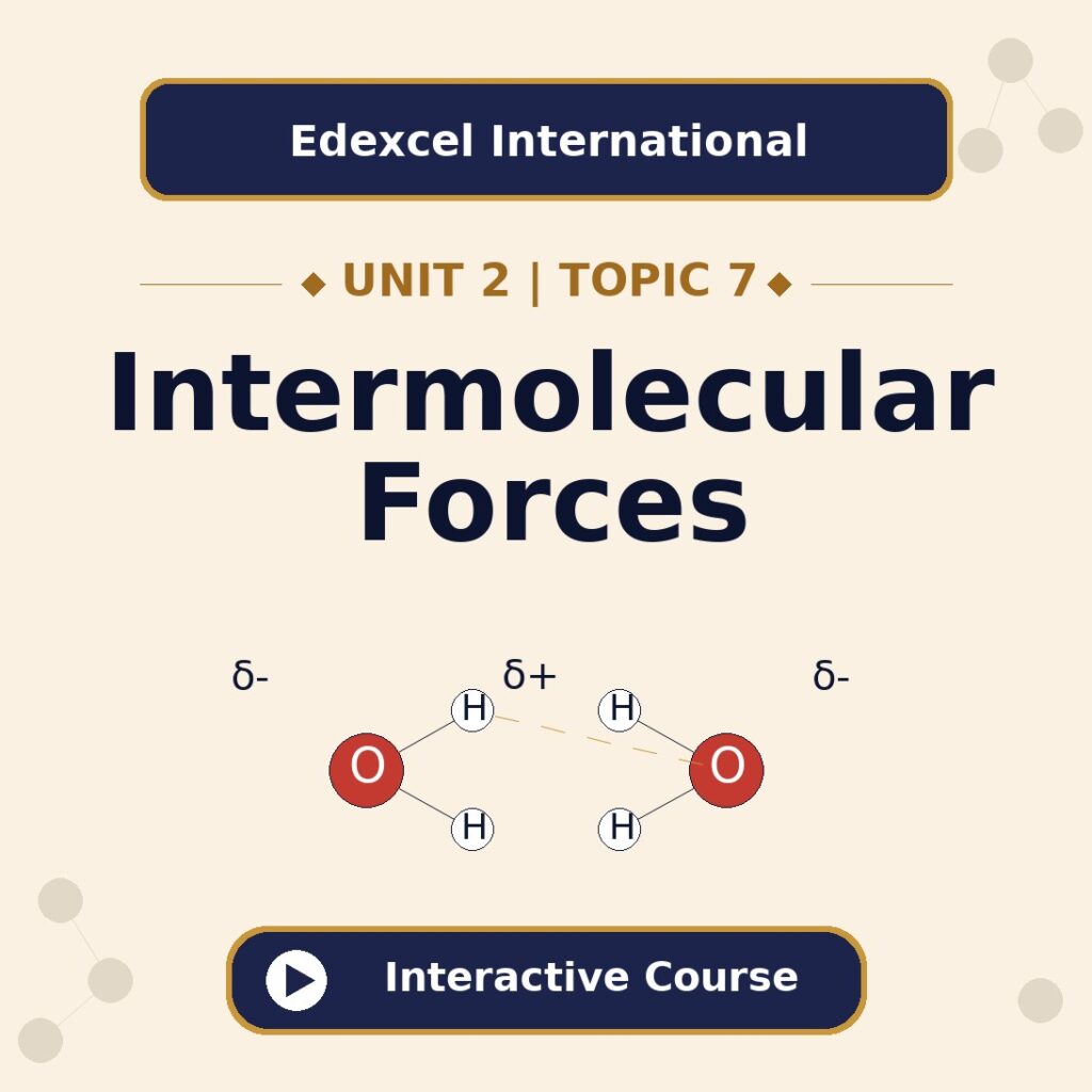 Edexcel International A Level Chemistry Topic 7 Intermolecular Forces interactive course banner
